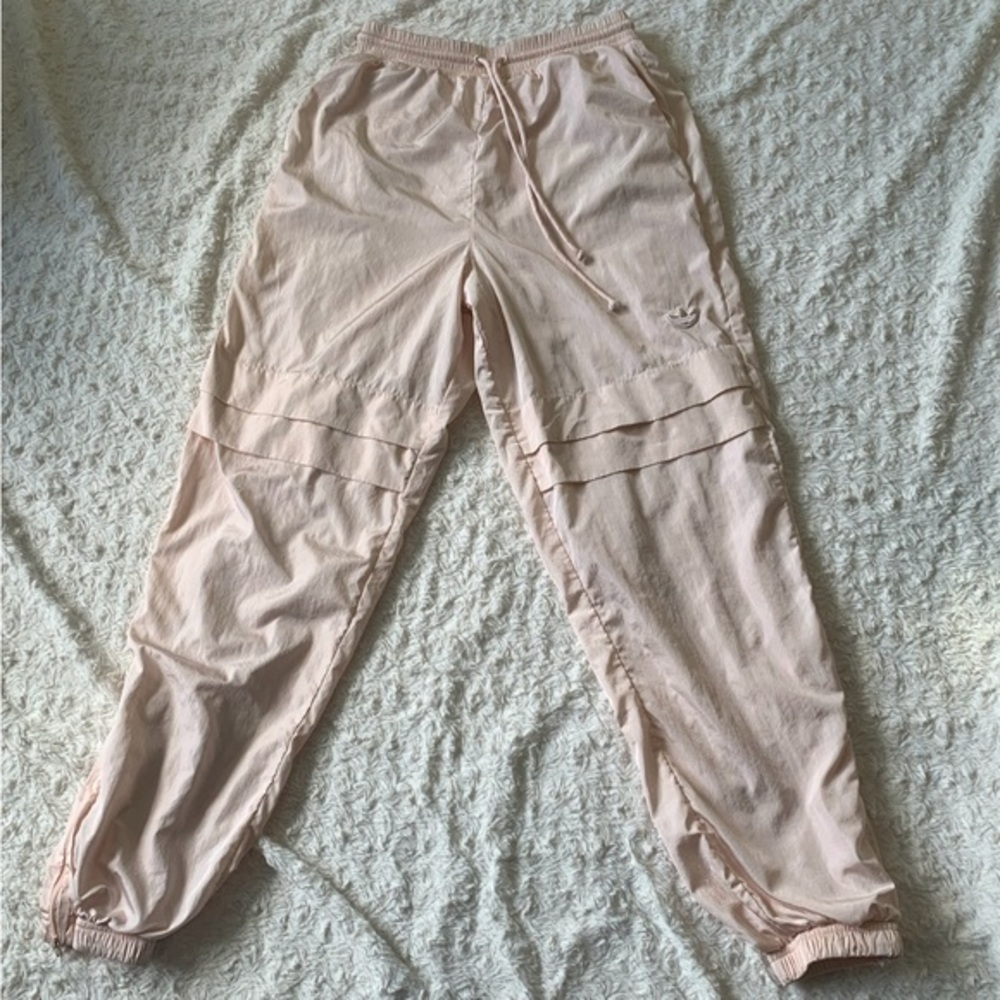 Addidas Nylon Track Pants (XS) Light Pink